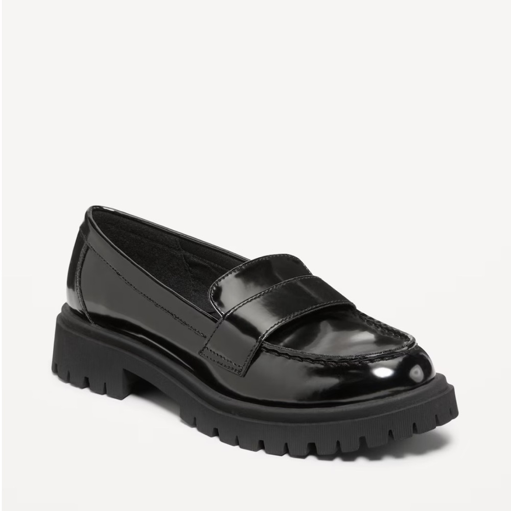 Old Navy Black Loafers with Chunky Sole